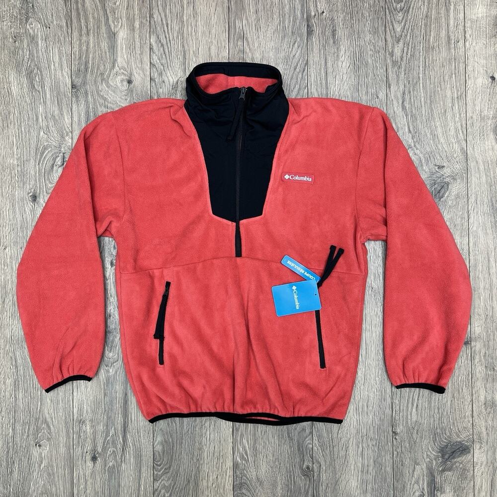 Columbia 1/2 Fleece Jacket Size XL Womens Sequoia Grove Red
